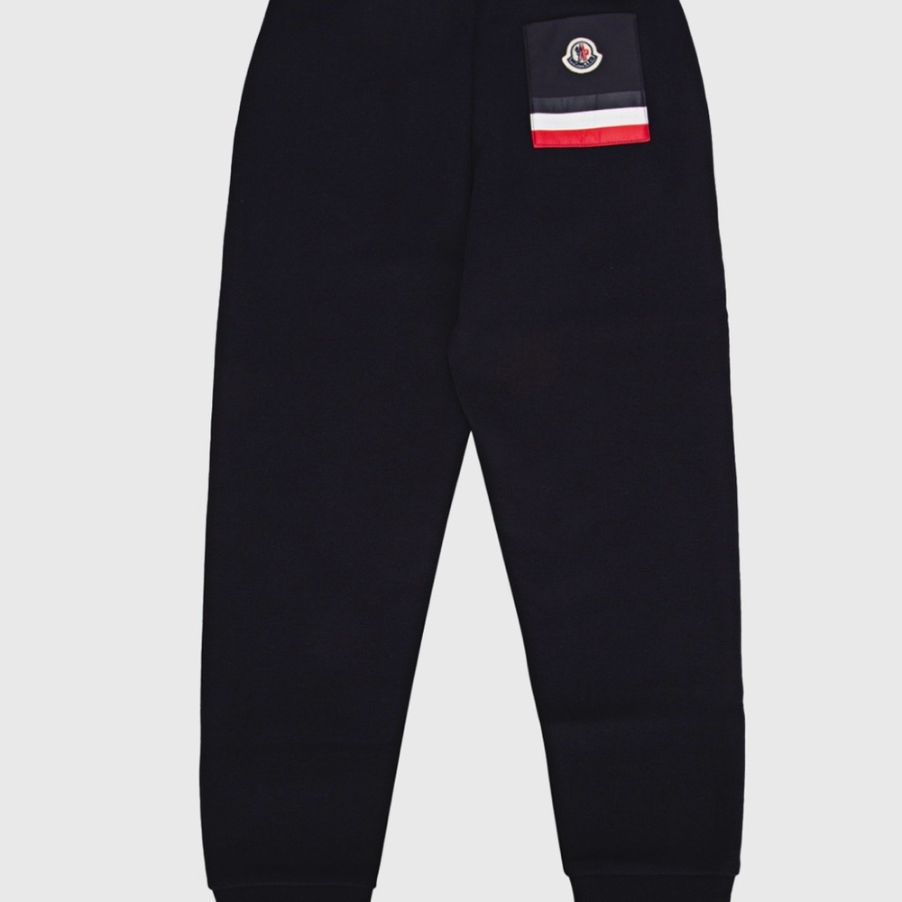 Moncler Kids Navy Joggers with Logo Patch